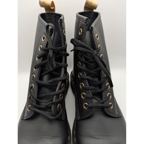 Dr. Martens 1460 Vegan Black Smooth Lace Up Combat Boots Mens 8 Womens 9 main image 5